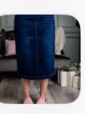 Nuggles Classic Dark Blue Denim Pencil Skirt